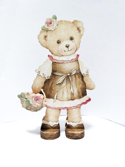 ベアと花かご